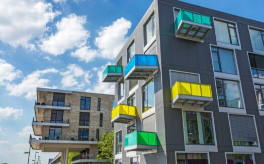 Student accommodation building near Greek university with students studying and socializing in 2025