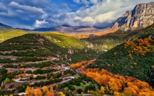 Greek national park landscape, house near natural scenery, benefits for property buyers in Greece.