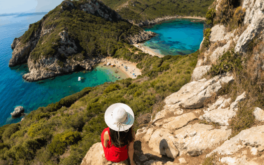Scenic view of affordable properties near beaches in Corfu ideal for homebuyers and investors.