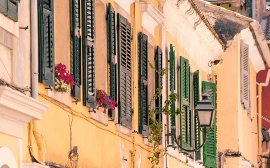 Beautiful view of affordable properties for sale in Corfu, perfect for first-time buyers and investors.