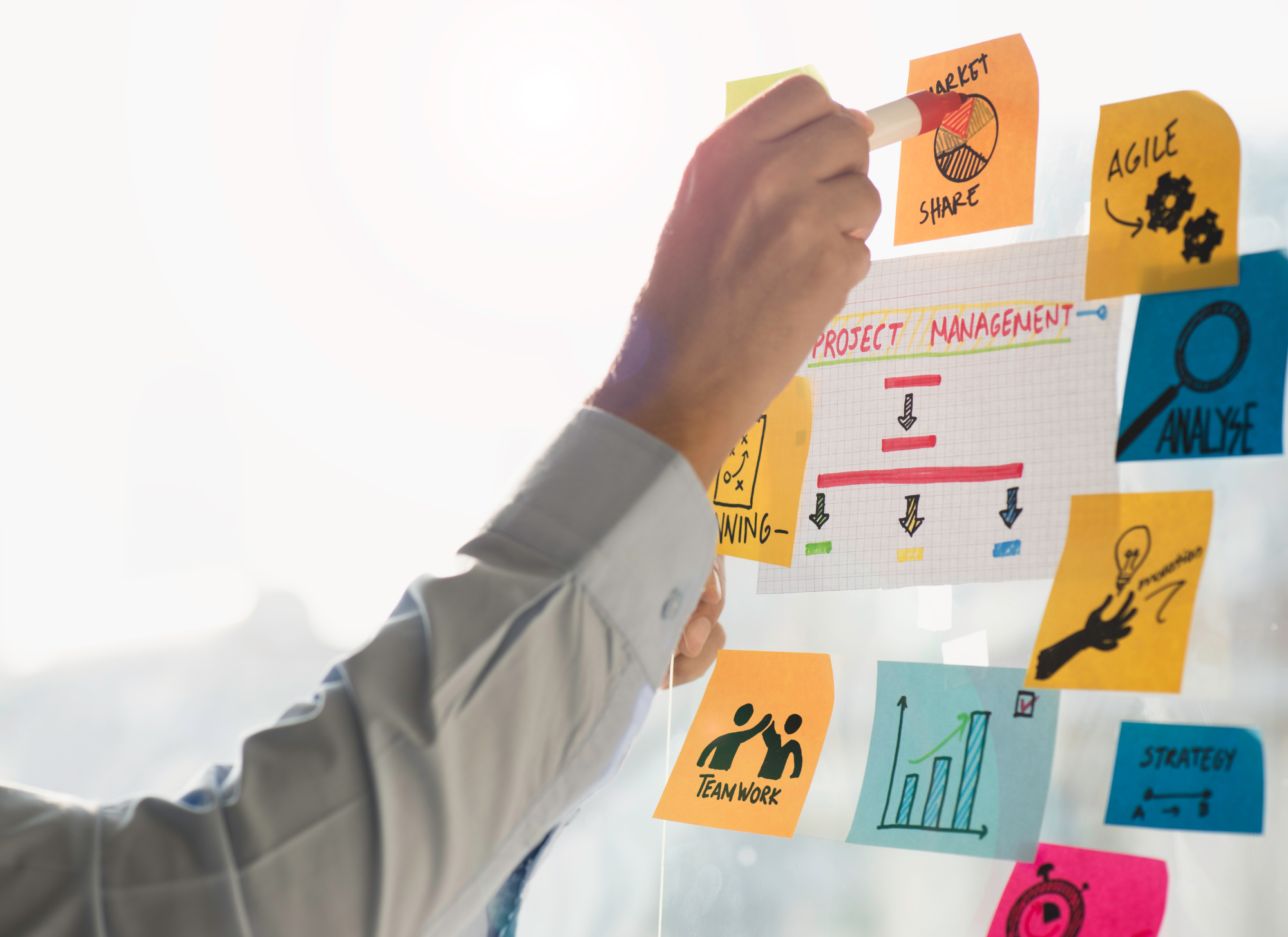 Property development manager using project management tools to track progress and ensure timely project completion.

