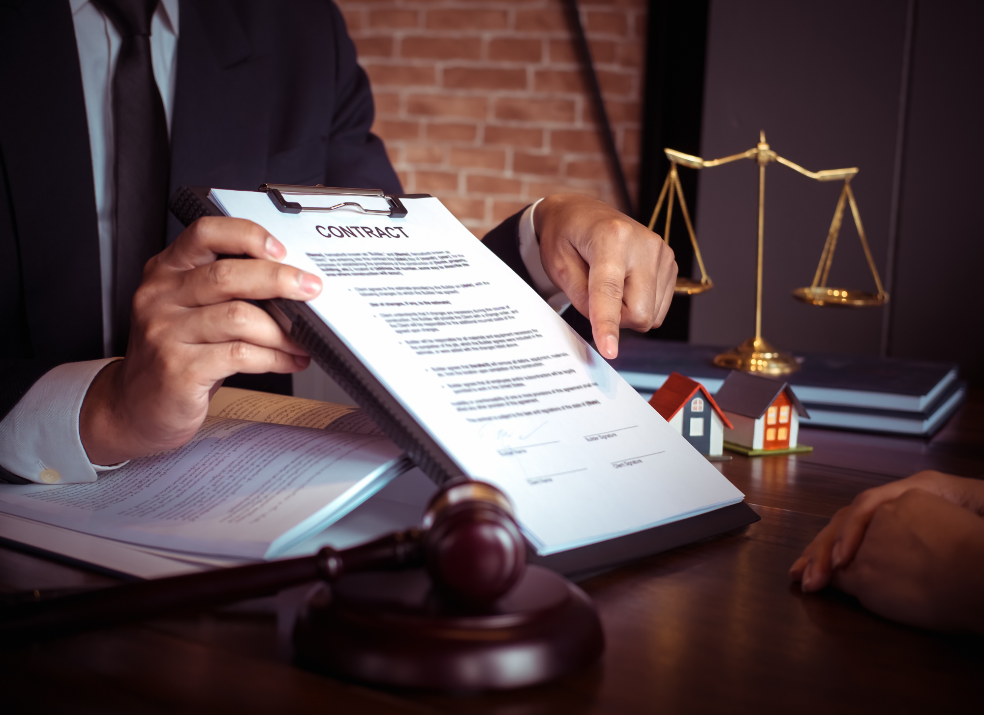 Real estate lawyer reviewing property documents in Corfu