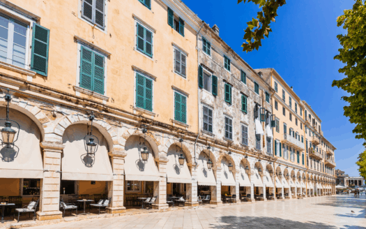 Corfu Town real estate with historical architecture and prime location.