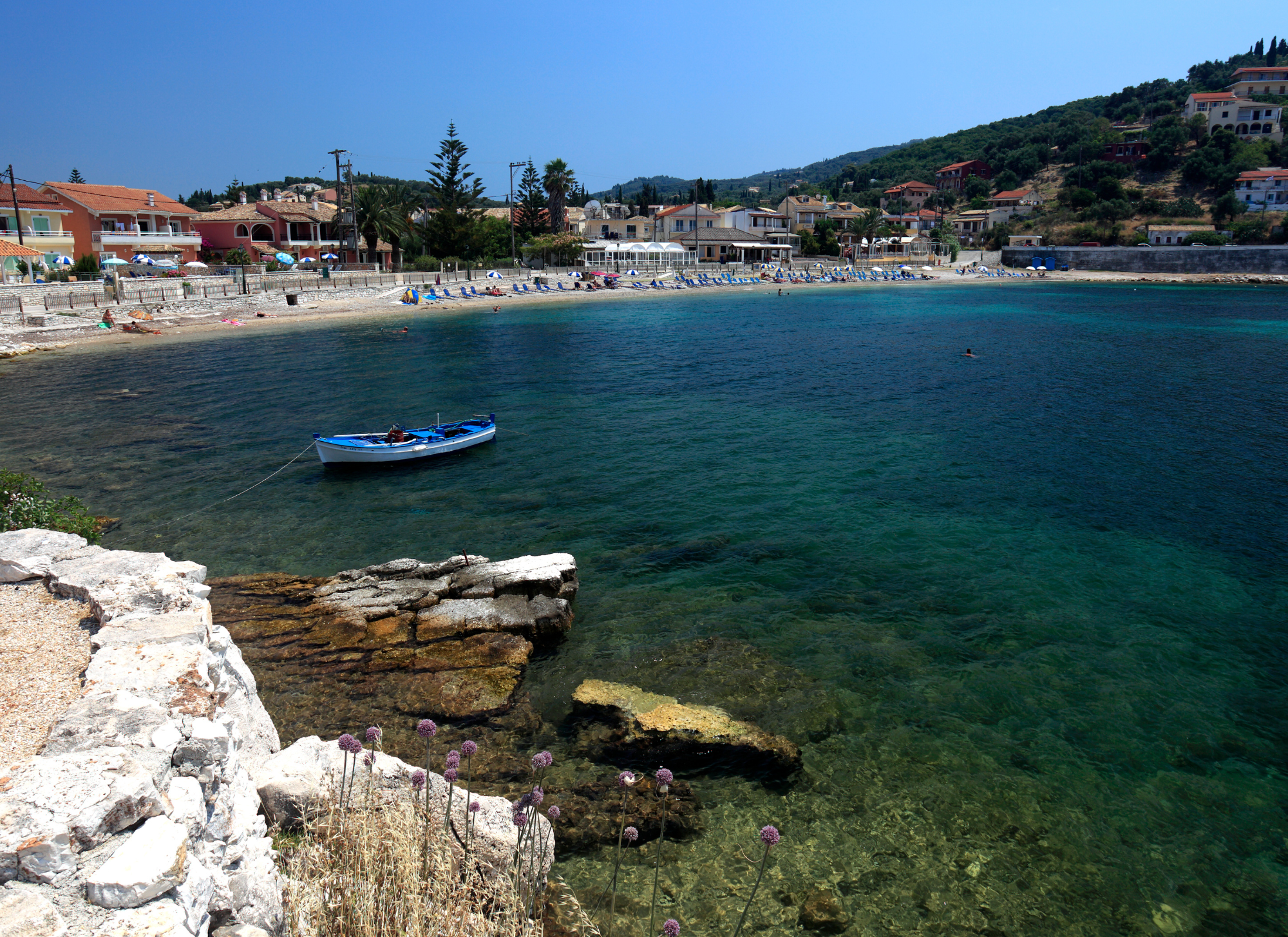 Aerial view of Kassiopi, Corfu, with investment potential.