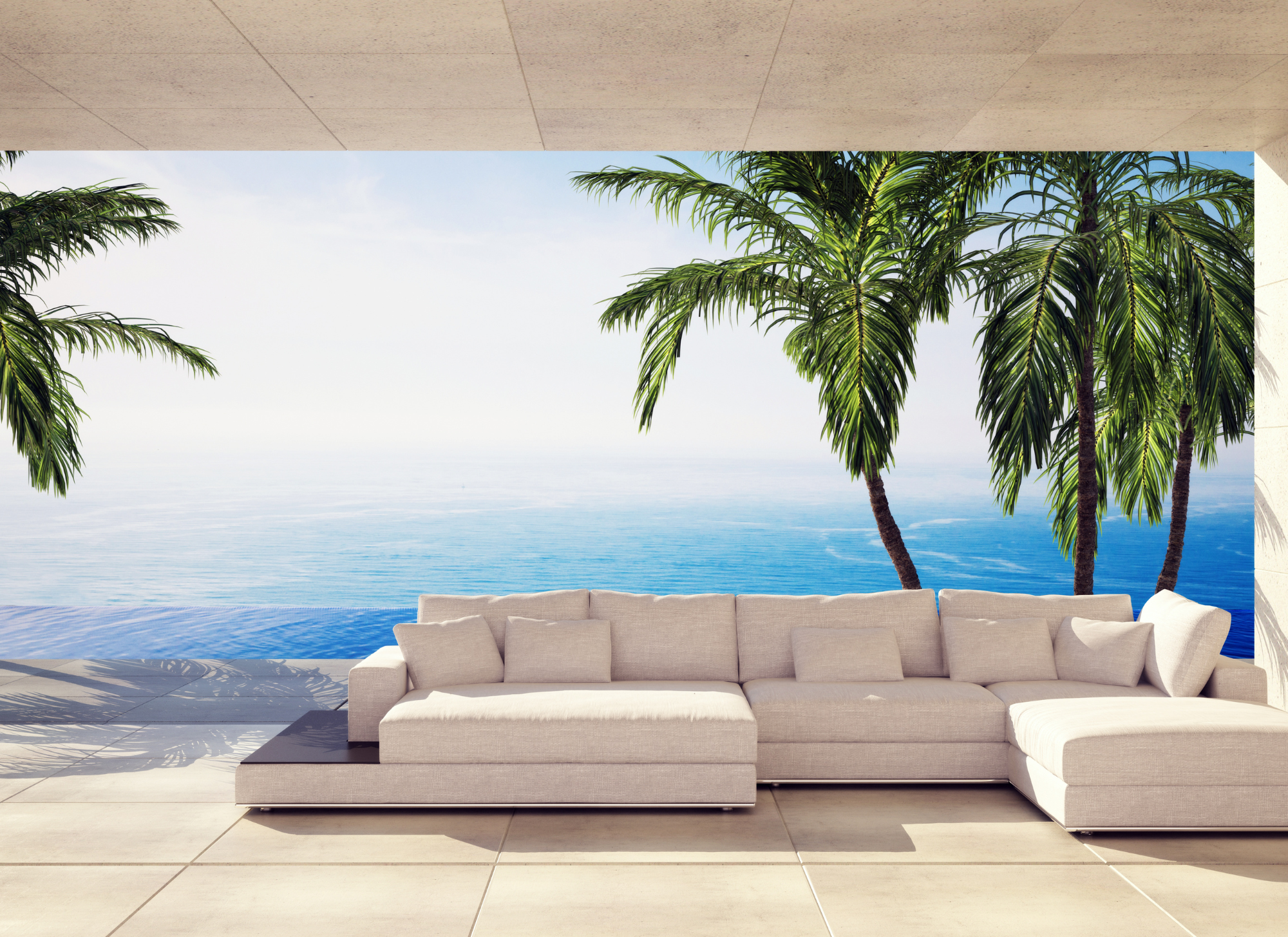 Beachfront property in Corfu with a spacious garden and swimming pool, ideal for vacation homes.