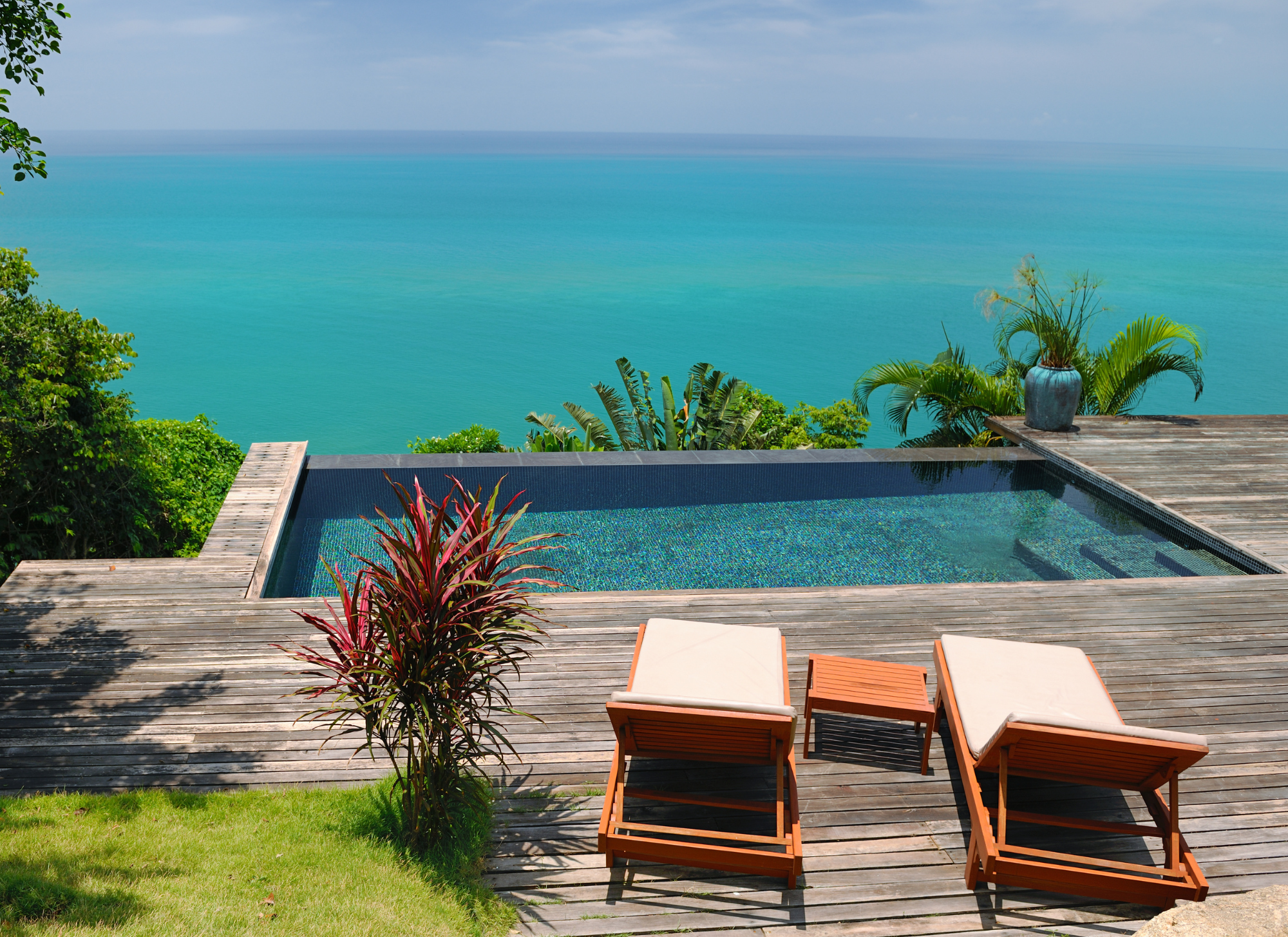 Luxury villa in Corfu with panoramic sea views and private pool.