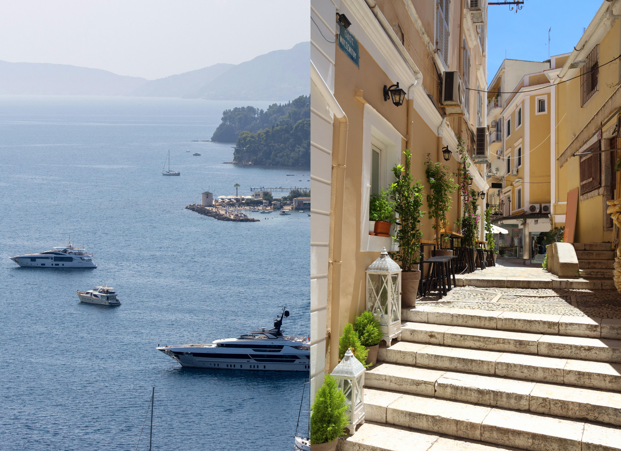 Comparison of Corfu real estate options between sea view and Old Town living