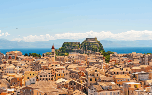 Modern apartment in Corfu Town with panoramic views.