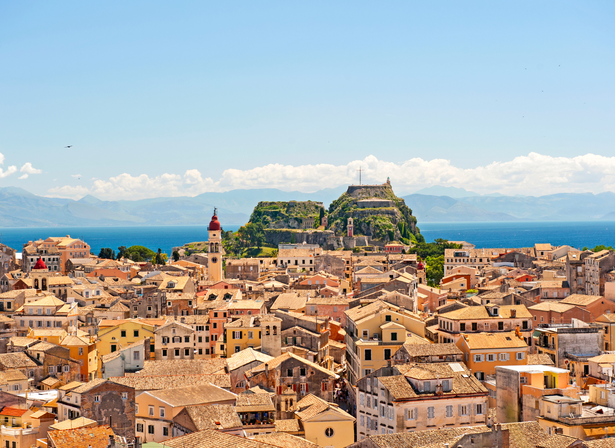 Modern apartment in Corfu Town with panoramic views.