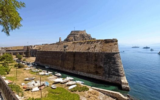 Stunning view of Corfu Old Fortress with panoramic sea views