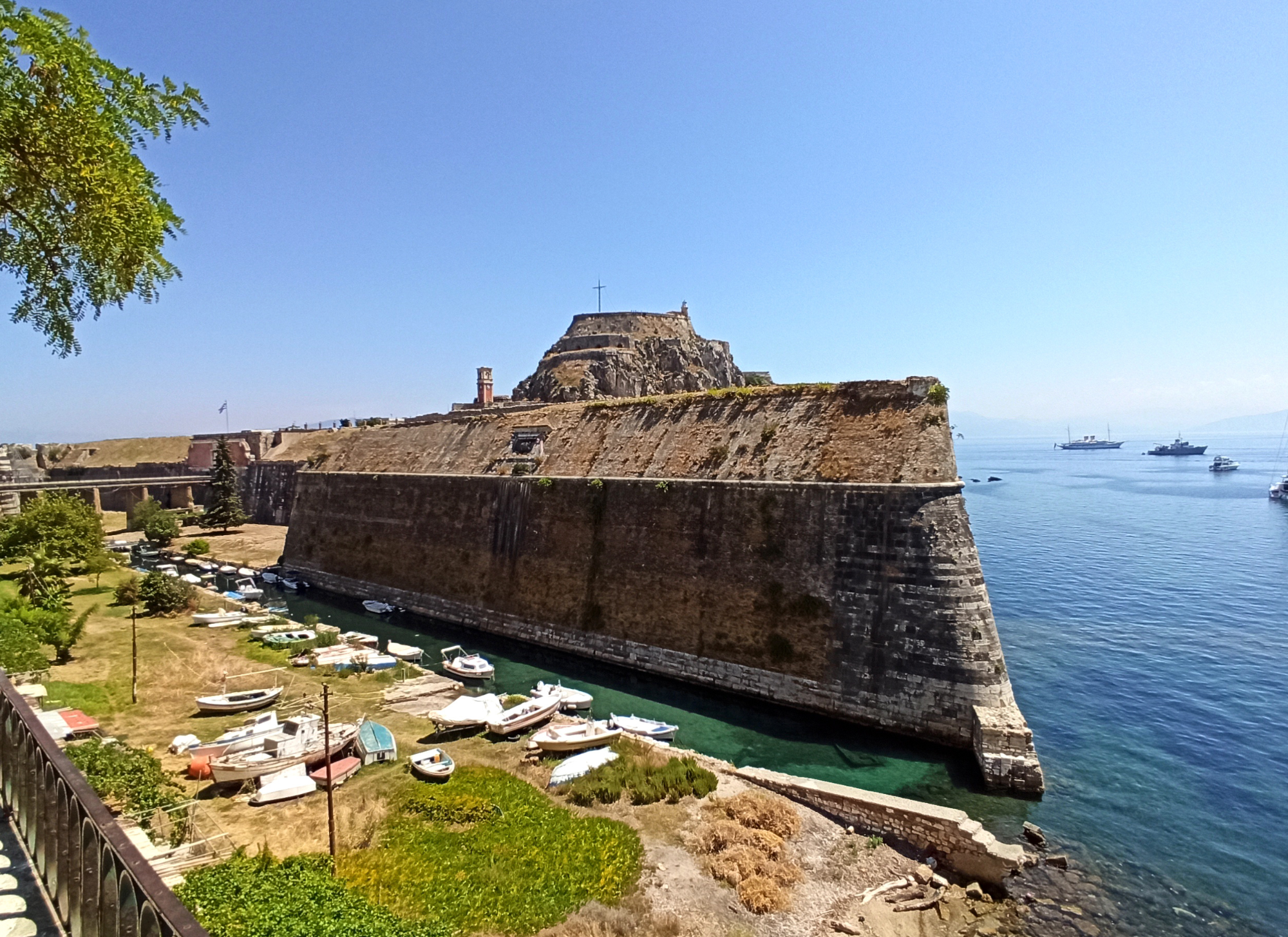 Stunning view of Corfu Old Fortress with panoramic sea views