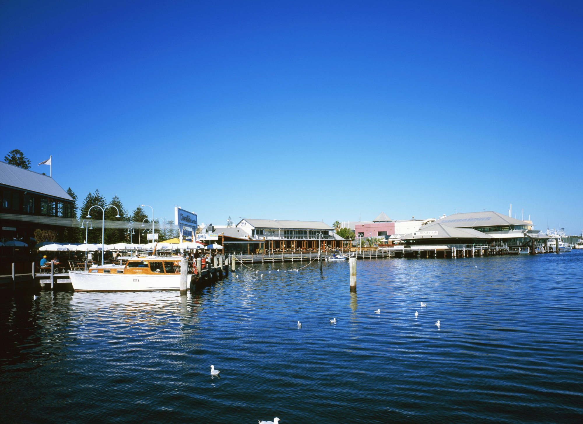 View of Gouvia Marina with boats and restaurants