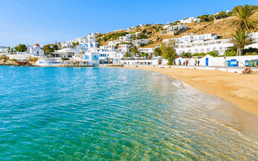 The scenic coastline of Corfu with crystal-clear waters and beaches