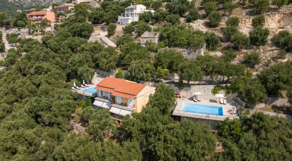 Two Side by Side Villas with Pools and Sea Views for Sale in Nissaki, North East Corfu (1)