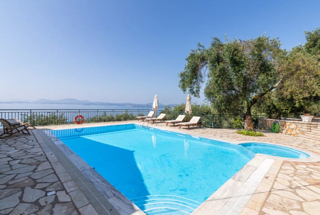 Two Side by Side Villas with Pools and Sea Views for Sale in Nissaki, North East Corfu (17)