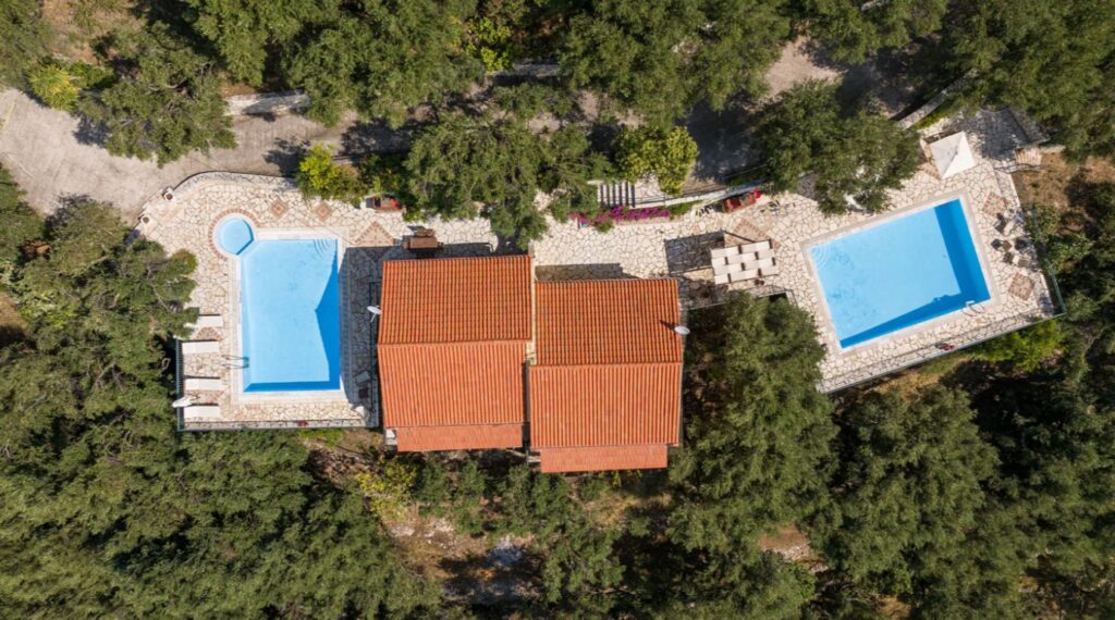 Two Side by Side Villas with Pools and Sea Views for Sale in Nissaki, North East Corfu (4)