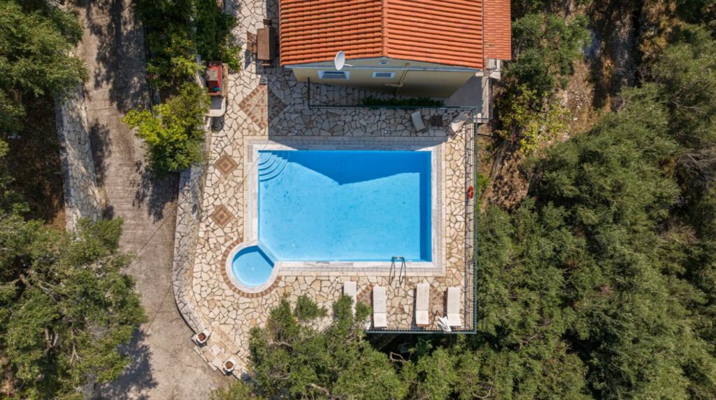 Two Side by Side Villas with Pools and Sea Views for Sale in Nissaki, North East Corfu (5)