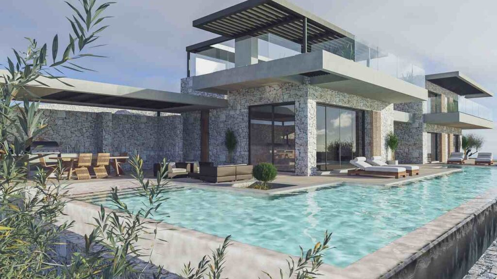 Licensed Building Plot with Approved Stone Villa Project in Nissaki (2)
