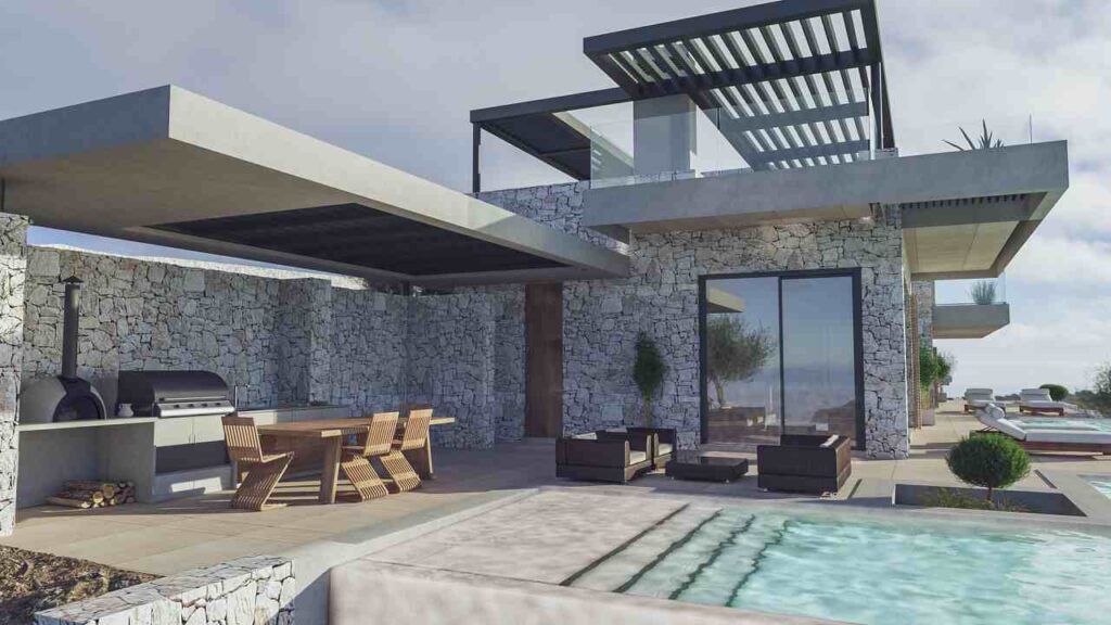 Licensed Building Plot with Approved Stone Villa Project in Nissaki (3)
