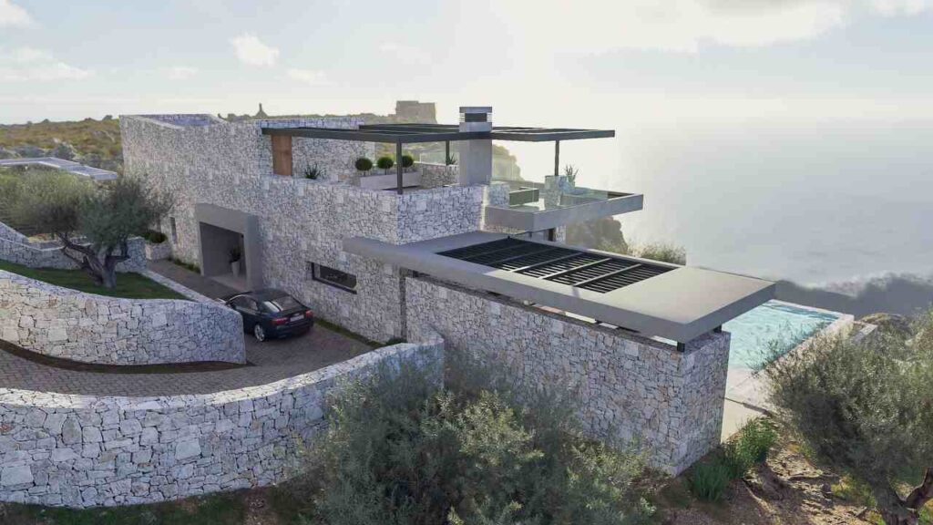 Licensed Building Plot with Approved Stone Villa Project in Nissaki (7)