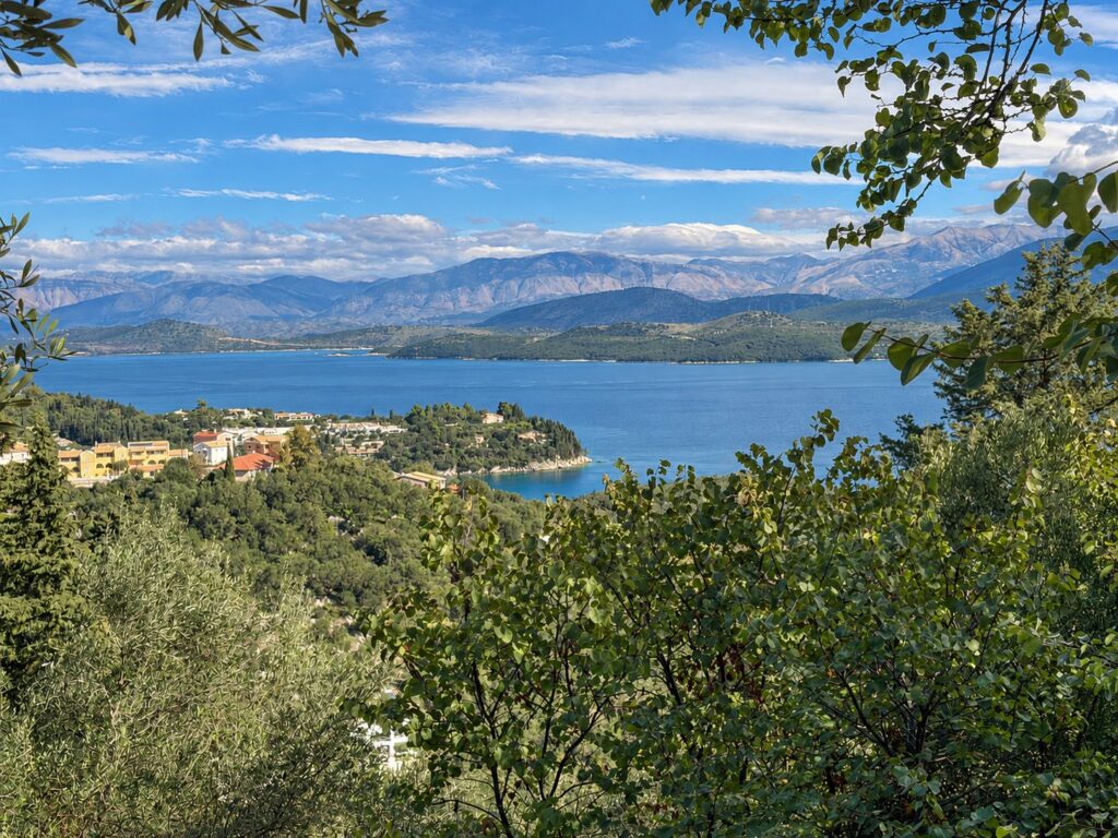 Sea view overlooking Agni from the plot in Kentroma, North-East Corfu